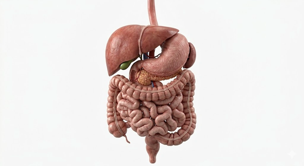 İnsan sindirim sisteminin anatomik yapısı: Sindirim sistemi, yediğimiz besinleri vücudun kullanabileceği enerjiye ve yapı taşlarına dönüştürür.